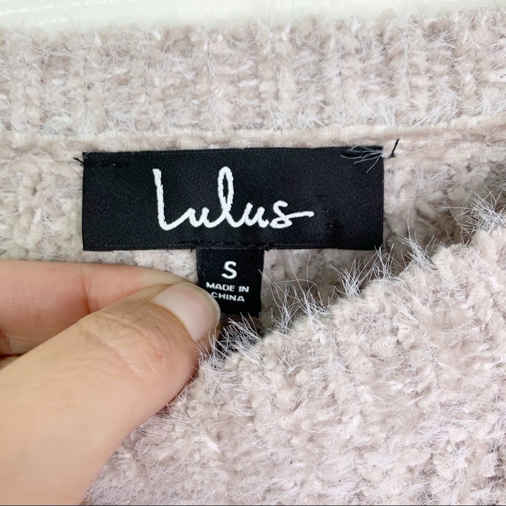 NWOT Lulu’s Talk the Block Eyelash Knit Crewneck Long Sleeve Sweater Size S - Picture 9 of 13